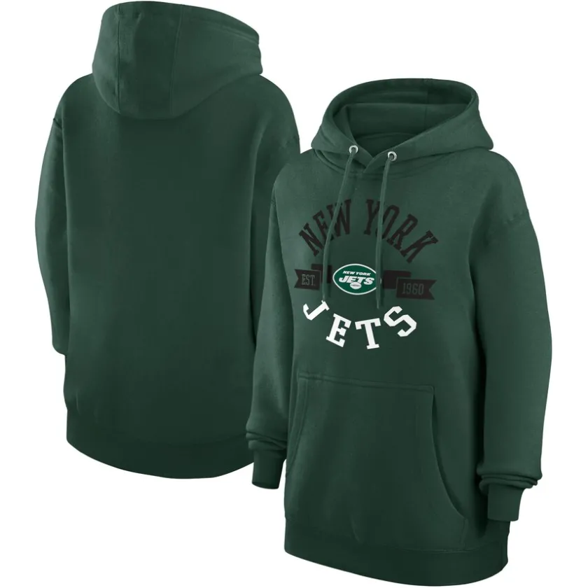 Jackets^New York Jets Women's G-III 4Her By Carl Banks Green Large Round Team Graphic Fleece Pullover Hoodie