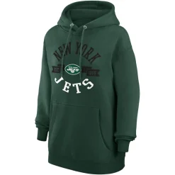 Jackets^New York Jets Women's G-III 4Her By Carl Banks Green Large Round Team Graphic Fleece Pullover Hoodie