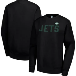 Jackets|Sweatshirts & Fleece^New York Jets Women's G-III 4Her By Carl Banks Black Dot Print Fleece Pullover Sweatshirt