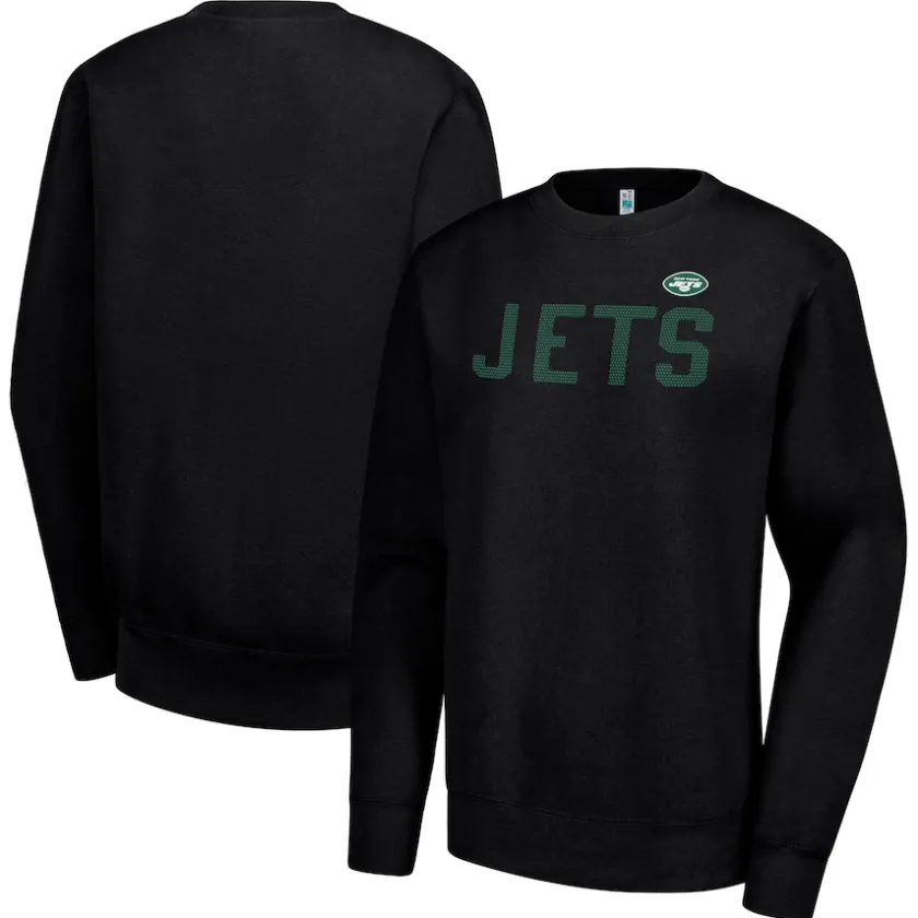 Jackets|Sweatshirts & Fleece^New York Jets Women's G-III 4Her By Carl Banks Black Dot Print Fleece Pullover Sweatshirt