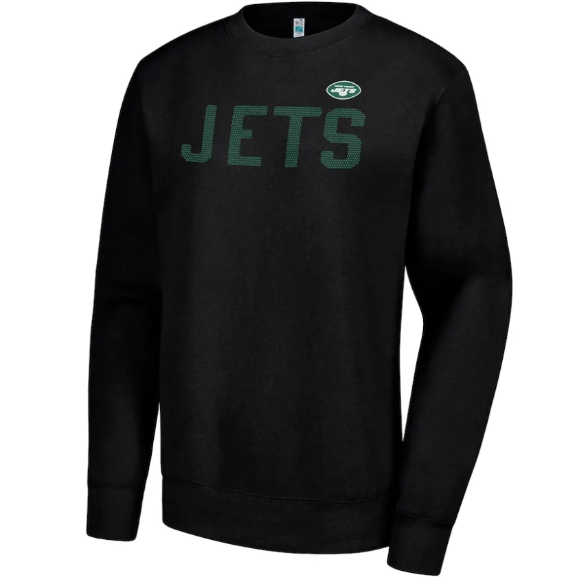 Jackets|Sweatshirts & Fleece^New York Jets Women's G-III 4Her By Carl Banks Black Dot Print Fleece Pullover Sweatshirt