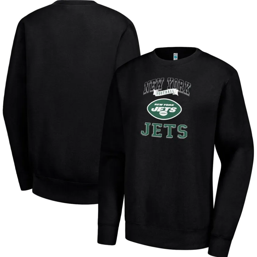 Jackets|Sweatshirts & Fleece^New York Jets Women's G-III 4Her By Carl Banks Black Team Tri-Blend Fleece Pullover Sweatshirt