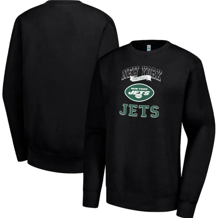 Jackets|Sweatshirts & Fleece^New York Jets Women's G-III 4Her By Carl Banks Black Team Tri-Blend Fleece Pullover Sweatshirt