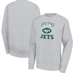 Jackets|Sweatshirts & Fleece^New York Jets Women's G-III 4Her By Carl Banks Heather Gray Team Tri-Blend Fleece Pullover Sweatshirt
