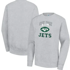Jackets|Sweatshirts & Fleece^New York Jets Women's G-III 4Her By Carl Banks Heather Gray Team Tri-Blend Fleece Pullover Sweatshirt