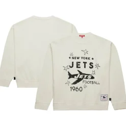 Sweatshirts & Fleece|Women^New York Jets Women's Mitchell & Ness Cream Throwback Logo 3.0 Pullover Sweatshirt