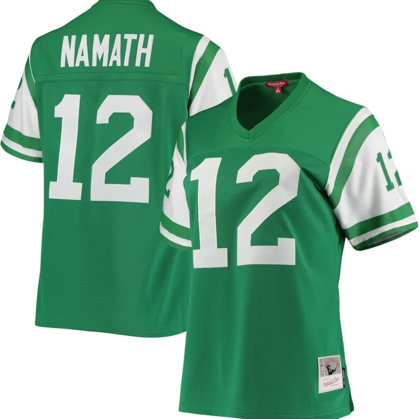Jerseys|Women^New York Jets Women's Mitchell & Ness Joe Namath Green 1969 Legacy Replica Jersey