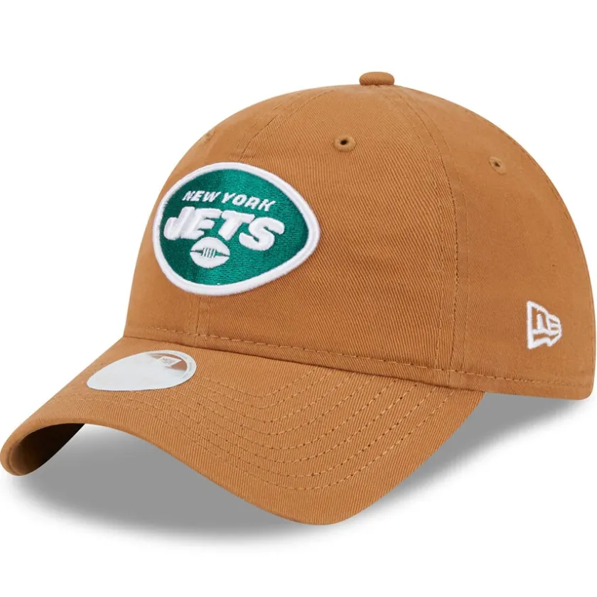 Hats|Women^New York Jets Women's New Era Brown Main Core Classic 2.0 9TWENTY Adjustable Hat