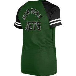 T-Shirts|Women^New York Jets Women's New Era Green Lace-Up Raglan T-Shirt