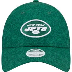 Hats|Women^New York Jets Women's New Era Green Smiley 9TWENTY Adjustable Hat