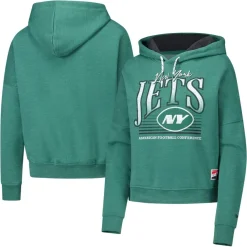 Sweatshirts & Fleece|Women^New York Jets Women's New Era Heather Green Boxy Pullover Hoodie