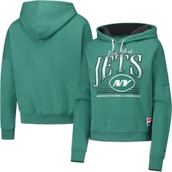 Sweatshirts & Fleece|Women^New York Jets Women's New Era Heather Green Boxy Pullover Hoodie
