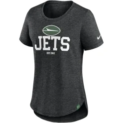 T-Shirts|Women^New York Jets Women's Nike Heather Black Fashion Tri-Blend T-Shirt
