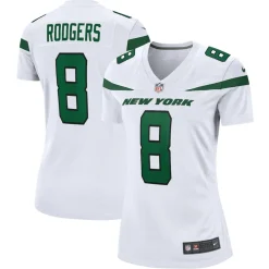 Jerseys|Women^New York Jets Women's Nike Aaron Rodgers White Player Jersey