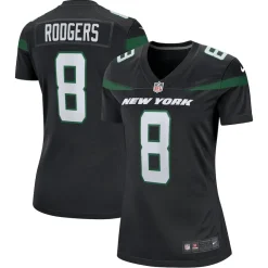 Jerseys|Women^New York Jets Women's Nike Aaron Rodgers Black Player Jersey