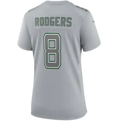 Jerseys|Women^New York Jets Women's Nike Aaron Rodgers Heather Gray Atmosphere Fashion Game Jersey