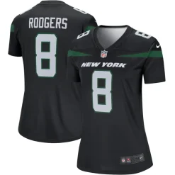 Jerseys|Women^New York Jets Women's Nike Aaron Rodgers Stealth Black Alternate Legend Player Performance Top