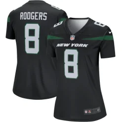 Jerseys|Women^New York Jets Women's Nike Aaron Rodgers Stealth Black Alternate Legend Player Performance Top