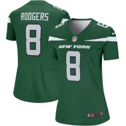 T-Shirts|Women^New York Jets Women's Nike Aaron Rodgers Gotham Green Team Legend Player Performance Top