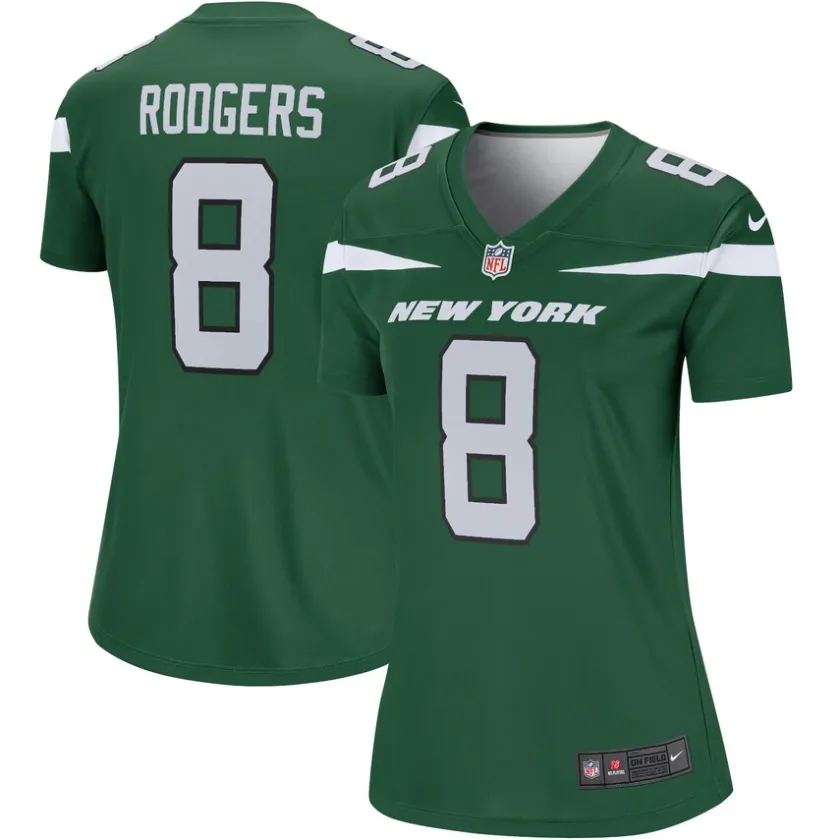 T-Shirts|Women^New York Jets Women's Nike Aaron Rodgers Gotham Green Team Legend Player Performance Top
