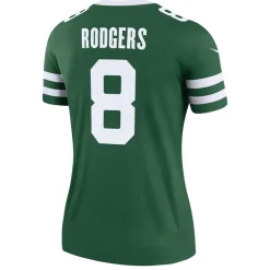 Jerseys|Women^New York Jets Women's Nike Aaron Rodgers Legacy Green Legend Player Performance Top