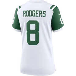 Jerseys|Women^New York Jets Women's Nike Aaron Rodgers White Classic Alternate Game Jersey