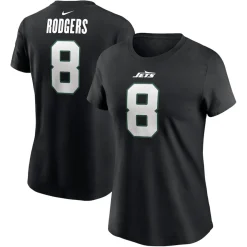 T-Shirts|Women^New York Jets Women's Nike Aaron Rodgers Black Name & Number T-Shirt