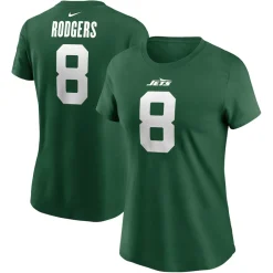 T-Shirts|Women^New York Jets Women's Nike Aaron Rodgers Legacy Green Name & Number T-Shirt