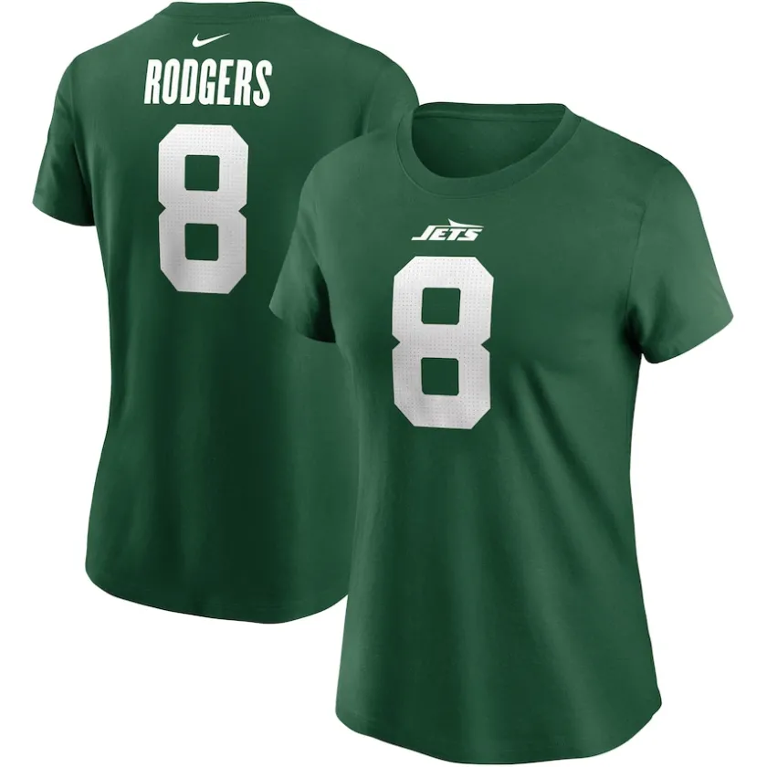 T-Shirts|Women^New York Jets Women's Nike Aaron Rodgers Legacy Green Name & Number T-Shirt