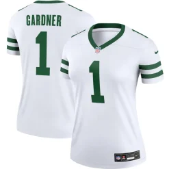 Jerseys|Women^New York Jets Women's Nike Ahmad Sauce Gardner Legacy White Legend Player Performance Top