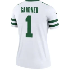 Jerseys|Women^New York Jets Women's Nike Ahmad Sauce Gardner Legacy White Legend Player Performance Top