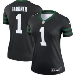 Jerseys|Women^New York Jets Women's Nike Ahmad Sauce Gardner Legacy Black Alternate Legend Player Performance Top