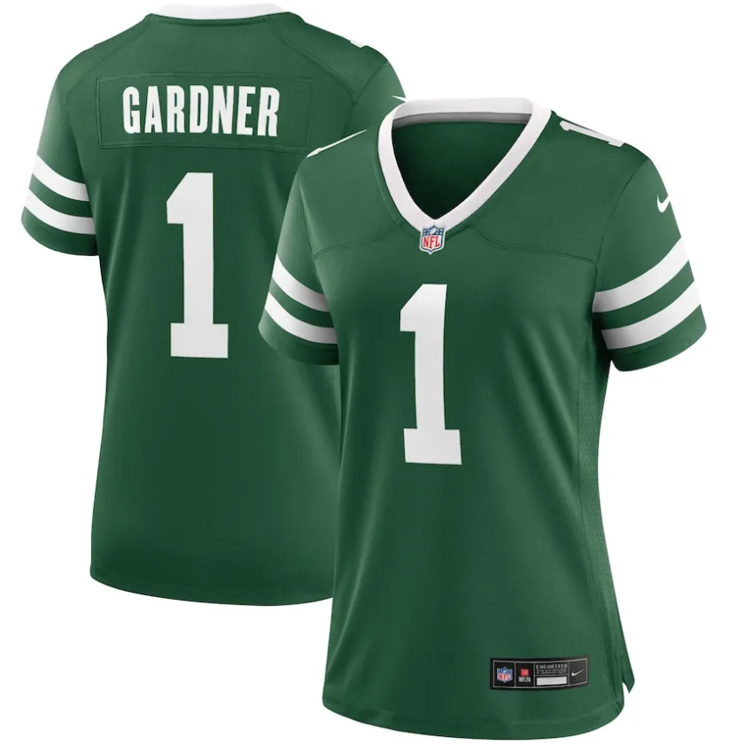 Jerseys|Women^New York Jets Women's Nike Ahmad Sauce Gardner Legacy Green Game Jersey