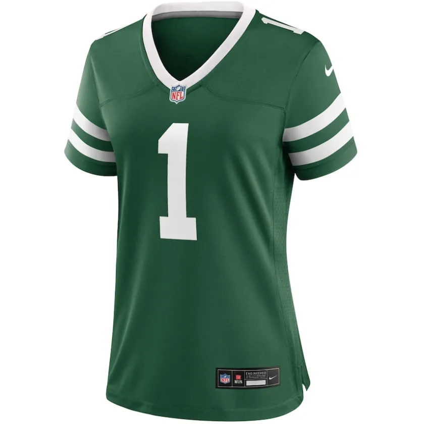 Jerseys|Women^New York Jets Women's Nike Ahmad Sauce Gardner Legacy Green Game Jersey