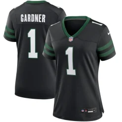 Jerseys|Women^New York Jets Women's Nike Ahmad Sauce Gardner Legacy Black Alternate Game Jersey