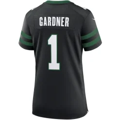 Jerseys|Women^New York Jets Women's Nike Ahmad Sauce Gardner Legacy Black Alternate Game Jersey