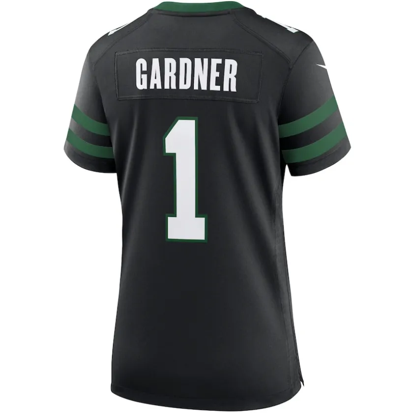Jerseys|Women^New York Jets Women's Nike Ahmad Sauce Gardner Legacy Black Alternate Game Jersey