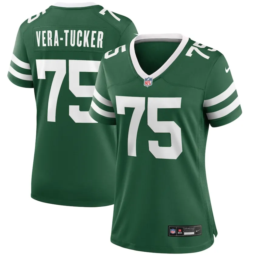 Jerseys|Women^New York Jets Women's Nike Alijah Vera-Tucker Legacy Green Team Game Jersey