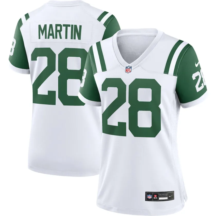 Jerseys|Women^New York Jets Women's Nike Curtis Martin White Classic Alternate Retired Player Game Jersey