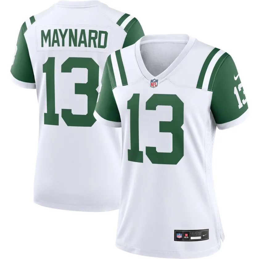 Jerseys|Women^New York Jets Women's Nike Don Maynard White Classic Alternate Retired Player Game Jersey