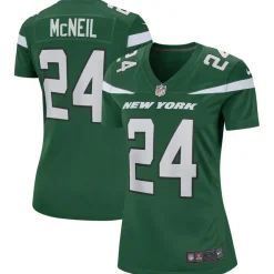 Replica|Throwback^New York Jets Women's Nike Freeman McNeil Gotham Green Game Retired Player Jersey