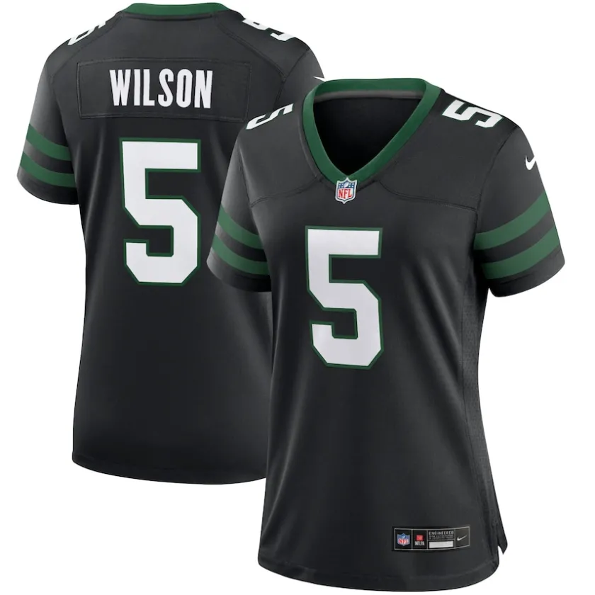 Jerseys|Women^New York Jets Women's Nike Garrett Wilson Legacy Black Alternate Game Jersey