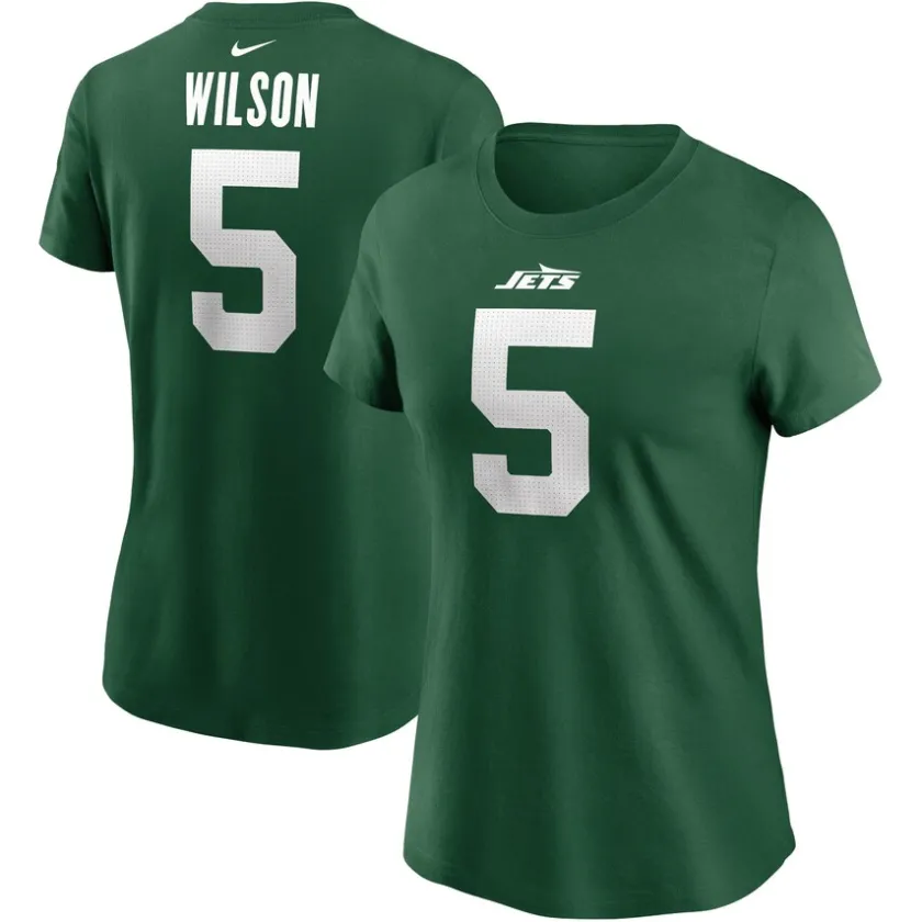 T-Shirts|Women^New York Jets Women's Nike Garrett Wilson Legacy Green Name & Number T-Shirt