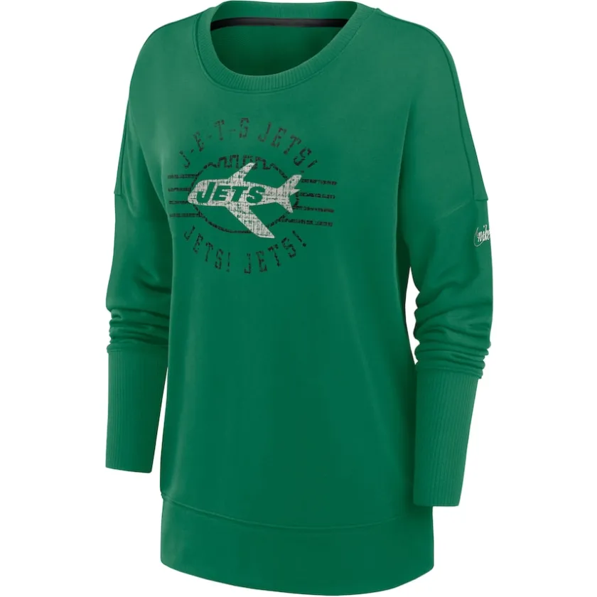 Sweatshirts & Fleece|Women^New York Jets Women's Nike Green Rewind Playback Icon Performance Pullover Sweatshirt