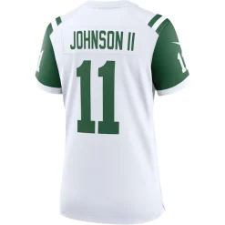 Jerseys|Women^New York Jets Women's Nike Jermaine Johnson II White Classic Alternate Player Game Jersey
