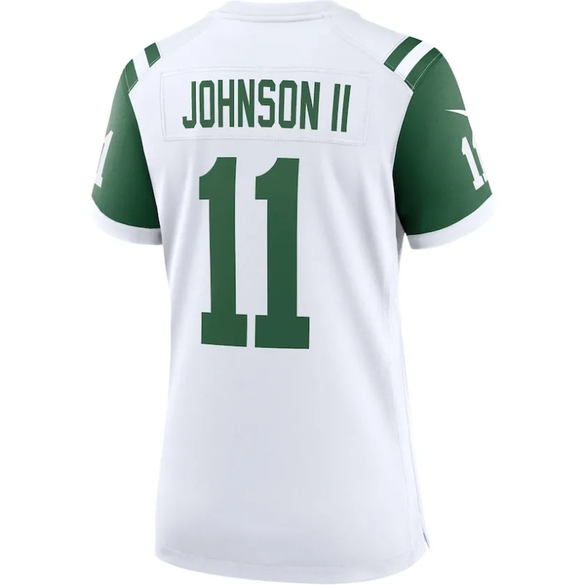 Jerseys|Women^New York Jets Women's Nike Jermaine Johnson II White Classic Alternate Player Game Jersey