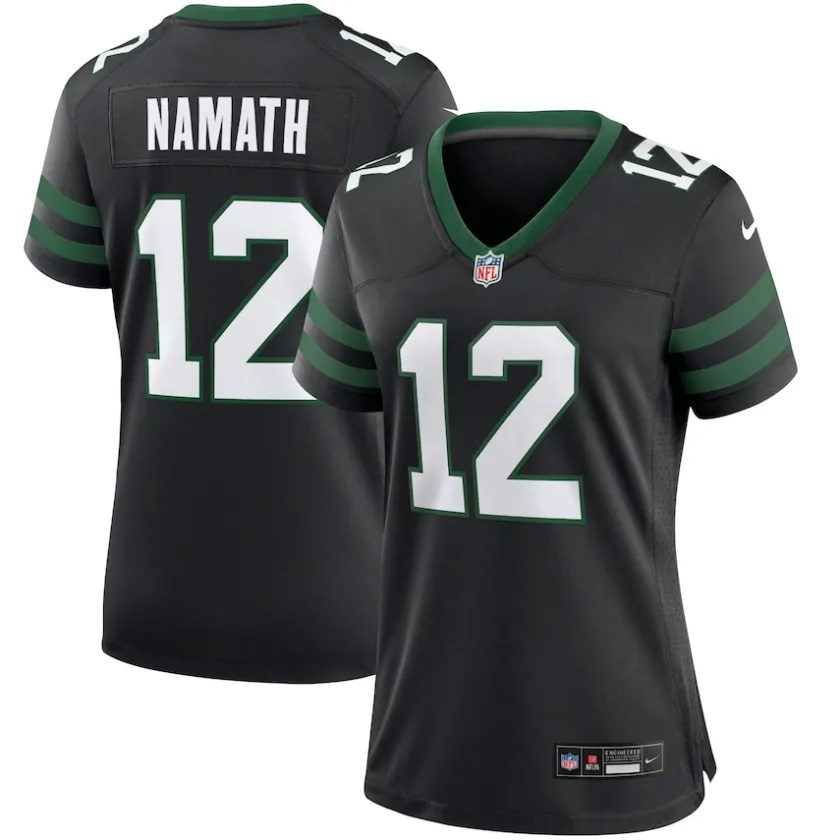 Jerseys|Women^New York Jets Women's Nike Joe Namath Legacy Black Retired Player Alternate Game Jersey