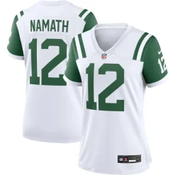 Jerseys|Women^New York Jets Women's Nike Joe Namath White Classic Alternate Retired Player Game Jersey