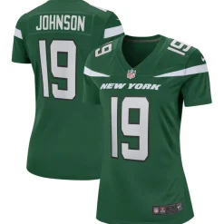 Replica|Throwback^New York Jets Women's Nike Keyshawn Johnson Gotham Green Game Retired Player Jersey