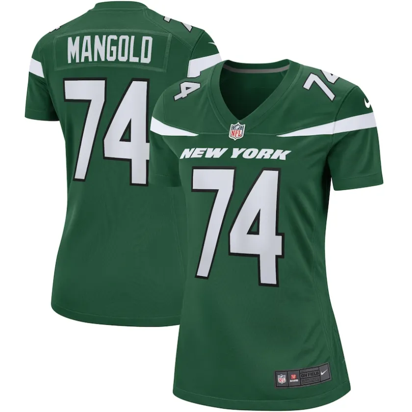 Jerseys|Women^New York Jets Women's Nike Nick Mangold Gotham Green Retired Player Jersey